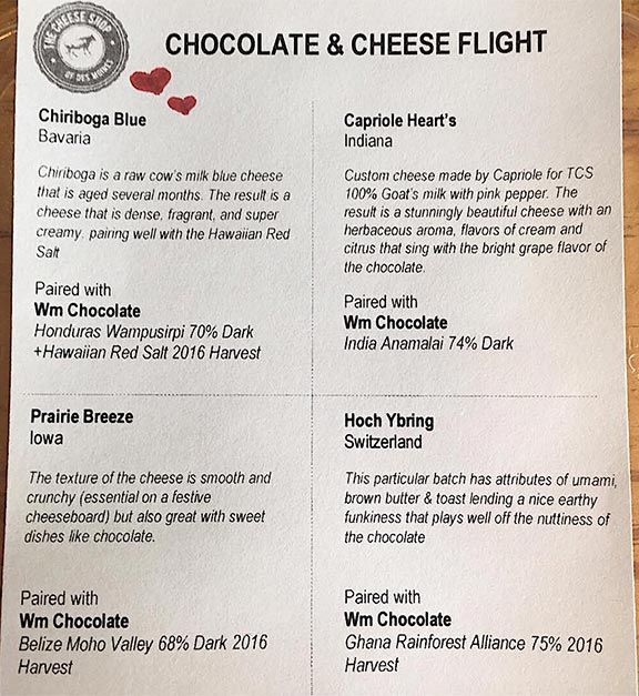 Chocolate & cheese flight